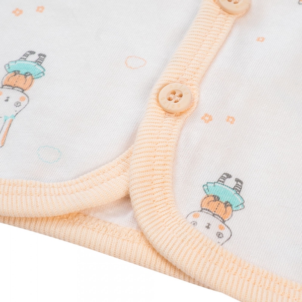 Cặp áo sơ sinh cài giữa tay dài Animo NB422053 (NB,Cam-trắng-Giao màu ngẫu nhiên)