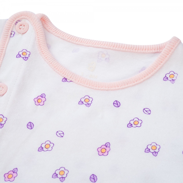 Cặp áo sơ sinh cài chéo tay ngắn Animo NB422051 (NB-9M, Hồng-trắng-Giao màu ngẫu nhiên)