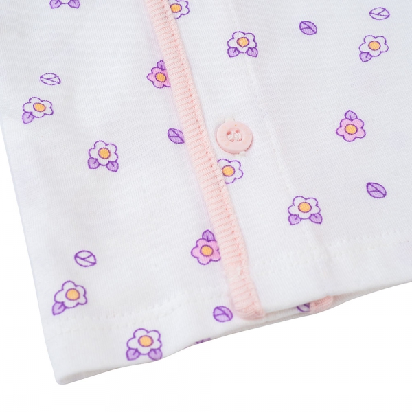 Cặp áo sơ sinh cài chéo tay ngắn Animo NB422051 (NB-9M, Hồng-trắng-Giao màu ngẫu nhiên)