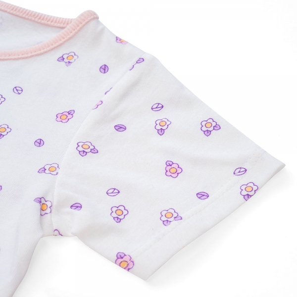 Cặp áo sơ sinh cài chéo tay ngắn Animo NB422051 (NB-9M, Hồng-trắng-Giao màu ngẫu nhiên)