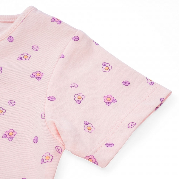 Cặp áo sơ sinh cài chéo tay ngắn Animo NB422051 (NB-9M, Hồng-trắng-Giao màu ngẫu nhiên)