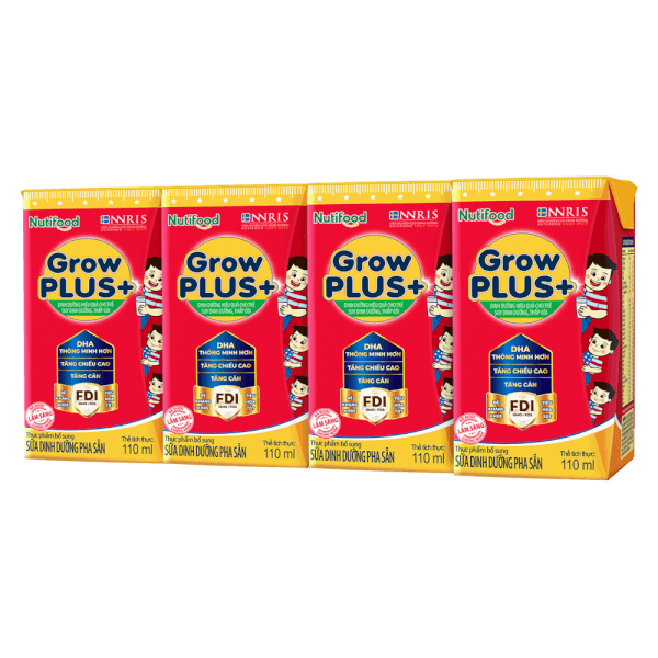 Sữa GrowPLUS+ Hộp 110ml (lốc 4 hộp) (Giao bao bì ngẫu nhiên)