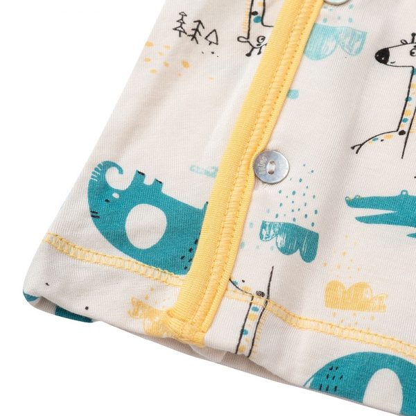 Bộ sơ sinh tính năng ngắn, vải modal BST Thiên Nga Animo BMC822074 (0-12M,Vàng)