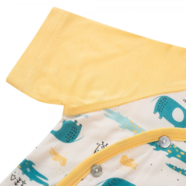 Bộ sơ sinh tính năng ngắn, vải modal BST Thiên Nga Animo BMC822074 (0-12M,Vàng)