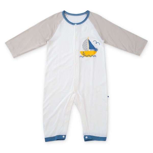 Bodysuit tính năng dài, vải modal BST Thiên Nga Animo BMC822086 (0-12M,Xanh)