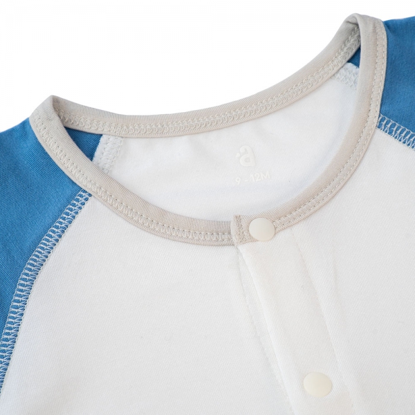 Bodysuit tính năng đùi, vải modal BST Thiên Nga Animo BMC822084 (0-12M,Xanh)