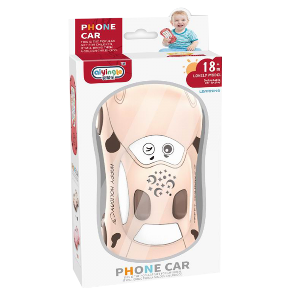 Điện thoại ô tô 2 trong 1 có nhạc, đèn JS056798 (Kem)