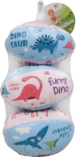 Bộ 3 bóng mềm bầu dục họa tiết khủng long cao cấp JS057227 Animo