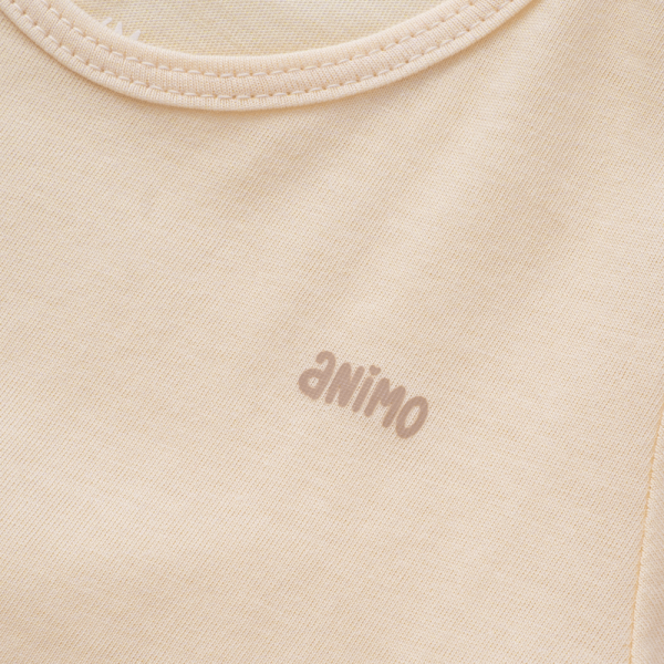 Cặp áo sơ sinh cài chéo tay ngắn Animo KV123001 (NB-12M,Kem)