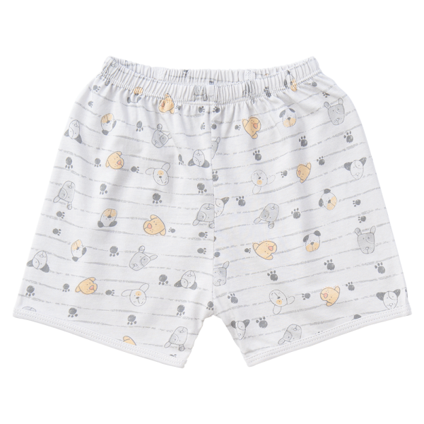 Cặp quần sơ sinh ngắn Animo KV123022 (NB-12M,Xám họa tiết_Trắng)