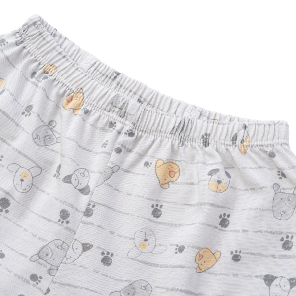 Cặp quần sơ sinh ngắn Animo KV123022 (NB-12M,Xám họa tiết_Trắng)