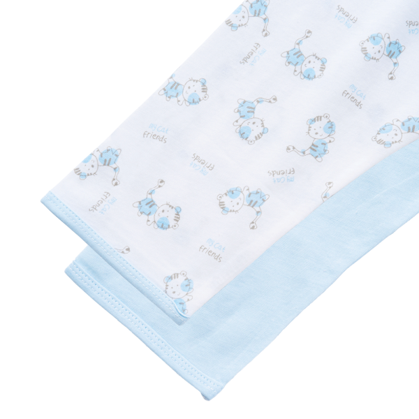 Cặp quần sơ sinh dài Animo KV123014 (NB,Trắng họa tiết_Xanh)