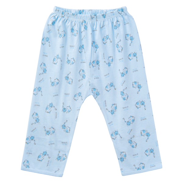 Cặp quần sơ sinh dài Animo KV123013 (NB-12M,Trắng_Xanh họa tiết)