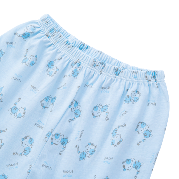 Cặp quần sơ sinh dài Animo KV123013 (NB-12M,Trắng_Xanh họa tiết)