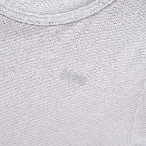 Cặp áo sơ sinh cài chéo tay ngắn Animo KV123018 (NB-12M,Trắng họa tiết_Xám)