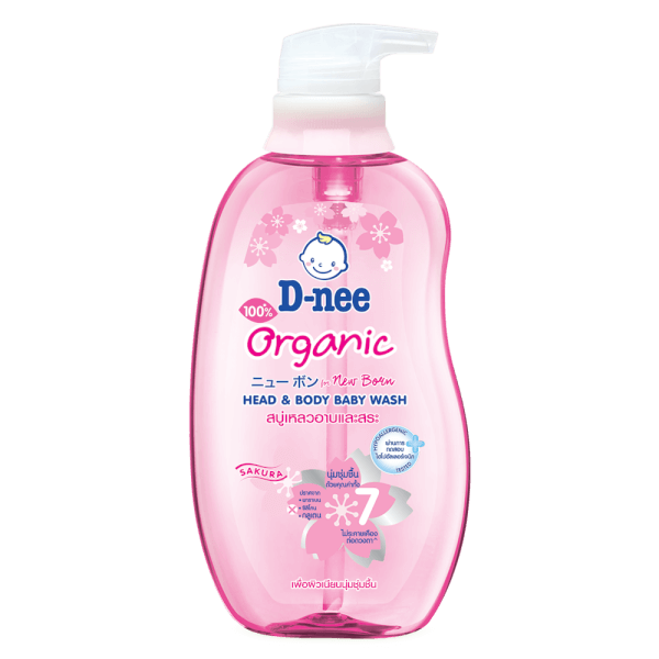 Tắm gội toàn thân em bé Baby D-nee Hồng Organic