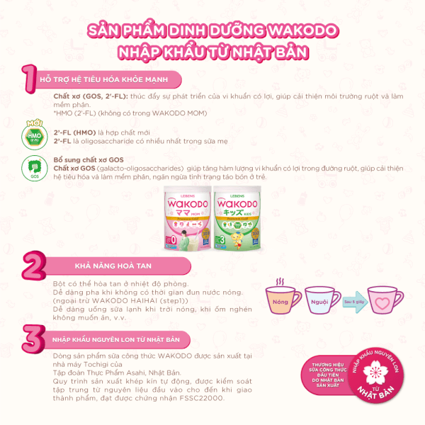 Sữa Wakodo KIDS 3 830g (từ 3 tuổi trở lên)