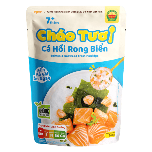 Cháo tươi cá hồi rong biển