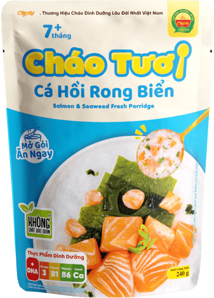 Cháo tươi cá hồi rong biển