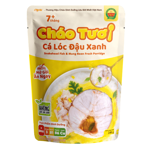Cháo tươi cá lóc đậu xanh