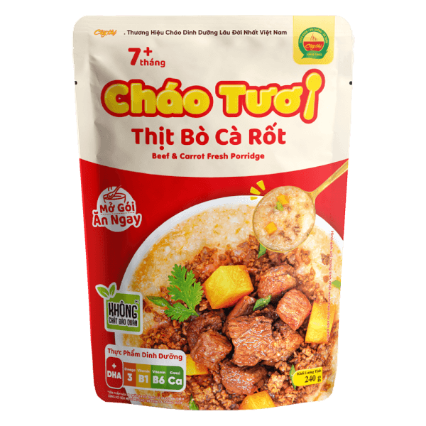 Cháo tươi thịt bò cà rốt