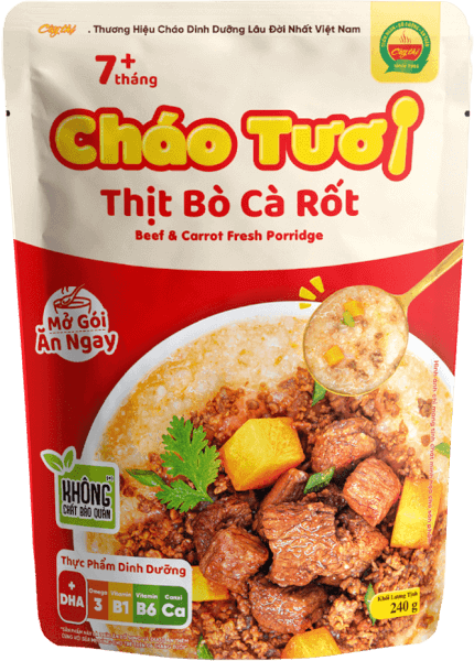 Cháo tươi thịt bò cà rốt