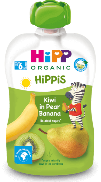 Dinh dưỡng 100% trái cây nghiền hữu cơ HiPPiS Organic (Kiwi, Lê, Chuối)