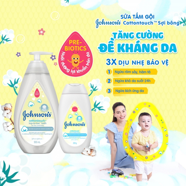 Combo 2 chai tắm gội dịu nhẹ như bông Johnson