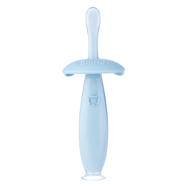 Bàn chải silicone chống hóc cho bé Animo ( 12M+, Xanh, GHtr2202)
