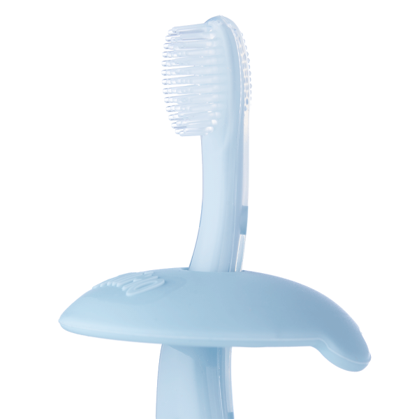 Bàn chải silicone chống hóc cho bé Animo ( 12M+, Xanh, GHtr2202)