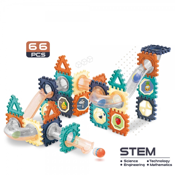 Bộ lắp ráp mô hình đường ống bóng lăn cho bé 66pcs CY325866