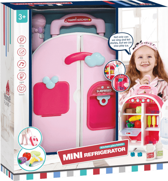 Vali tủ lạnh đa năng có nhạc kèm phụ kiện và micro điều khiển ánh sáng CY510699 (Hồng)