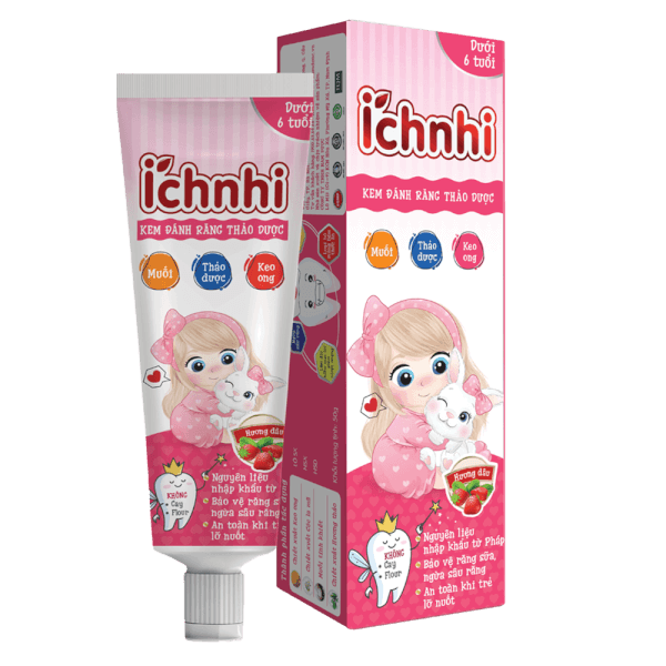 Ích Nhi Kem Đánh RăngThảo Dược hương dâu < 6 tuổi (50g)