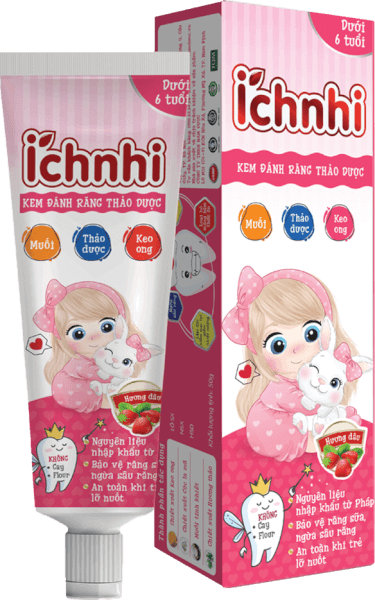 Ích Nhi Kem Đánh RăngThảo Dược hương dâu < 6 tuổi (50g)
