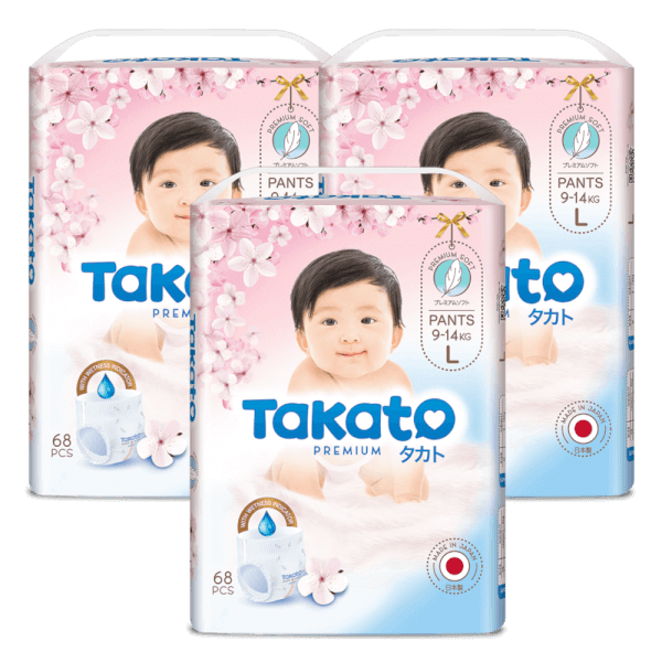 Combo 3 Tã quần Nhật Bản Takato siêu mềm mại (L, 68 miếng)