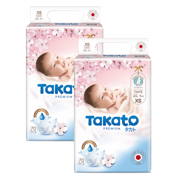 Combo 2 Tã dán Nhật Bản Takato siêu mềm mại (XS, 70 miếng)