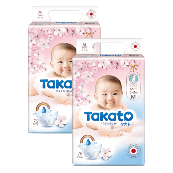 Combo 2 Tã dán Nhật Bản Takato siêu mềm mại (M, 76 miếng)