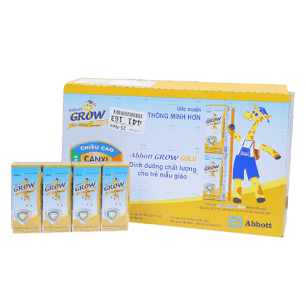 Thùng sữa Abbott Grow Gold hương vani 110ml (Lốc 4 hộp)