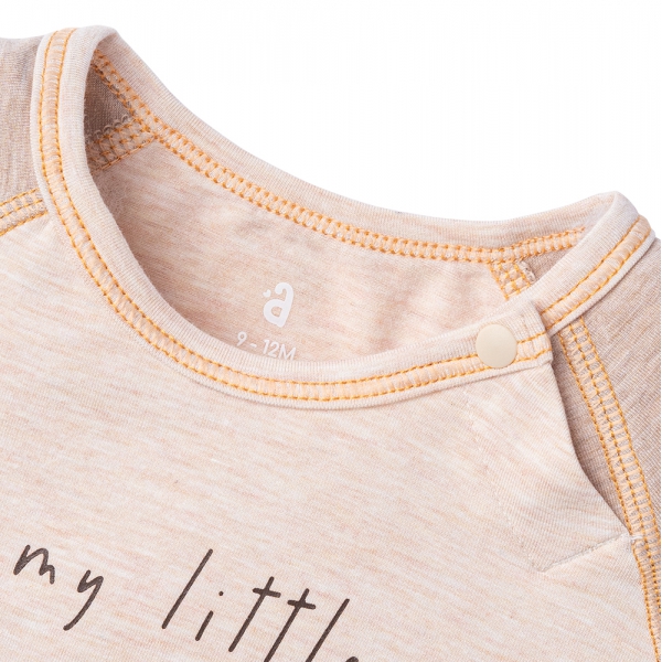 Bộ tính năng ngắn, vải sợi sồi BST Gấu nâu Animo BMC123106 (3-24M,Nâu nhạt)