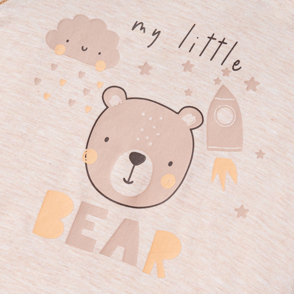 Bộ tính năng ngắn, vải sợi sồi BST Gấu nâu Animo BMC123106 (3-24M,Nâu nhạt)