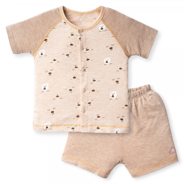 Bộ tính năng ngắn, vải sợi sồi BST Gấu nâu  Animo BMC123081 (0-24M,Nâu nhạt)