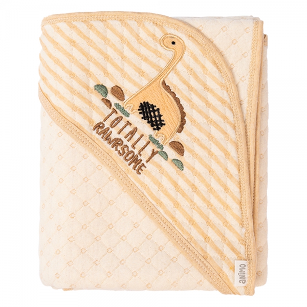 Khăn choàng ủ ấm 2 mặt Khủng long Animo T2303_NK002 (80x95cm,Kem)