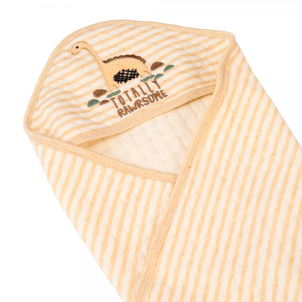 Khăn choàng ủ ấm 2 mặt Khủng long Animo T2303_NK002 (80x95cm,Kem)