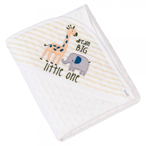 Khăn choàng ủ ấm 2 mặt Hươu và voi Animo T2303_NK001 (80x95cm,Xanh cốm)