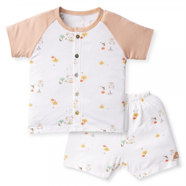 Bộ tính năng ngắn vải modal Animo VĐ522022 (0-12M,Kem)