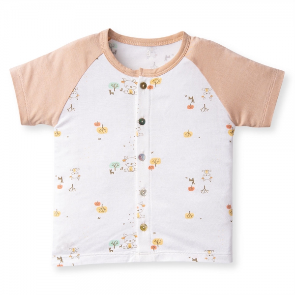 Bộ tính năng ngắn vải modal Animo VĐ522022 (0-12M,Kem)