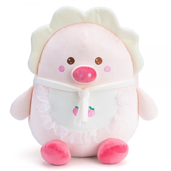 Thú bông bé heo hồng đeo yếm quả đào Animo