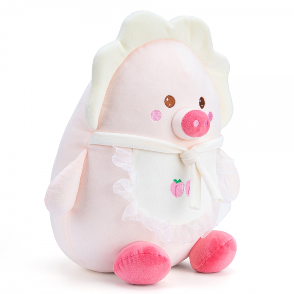 Thú bông bé heo hồng đeo yếm quả đào Animo