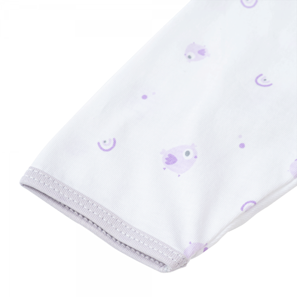 Cặp áo sơ sinh cài giữa tay dài Animo KV223021 (NB-12M,Trắng họa tiết_Tím)