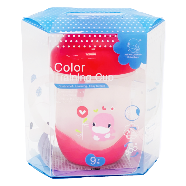 Bình uống nước ống hút có tay cầm Kuku 200ml, KU5452 (giao màu ngẫu nhiên)